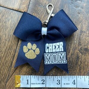Navy blue Cheer Mom Bow Keychain